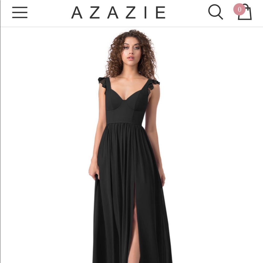 Azazie Black Stassie Gown Size 4